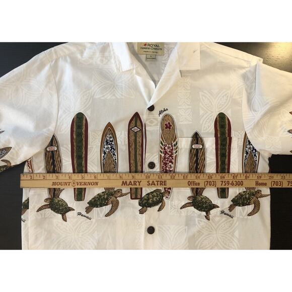 Royal Creations Hawaiian Shirt Mens Small USA Made Turtles Surf Boards - Picture 7 of 9